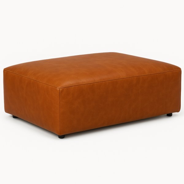 Madison fotpall - Cognacsfärgat läder Madison fotpall - Cognacsfärgat läder