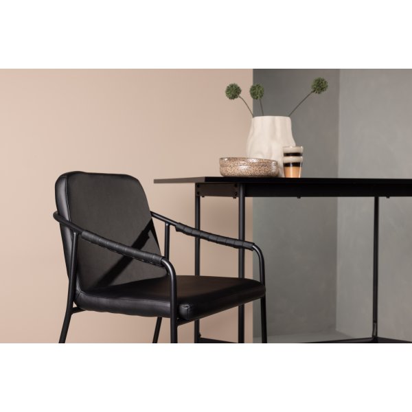 Tabouret de bar torsad - PU noir