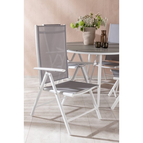 Break utematgrupp med 4 st Break stolar - Grå/Vit Break utematgrupp med 4 st Break stolar - Grå/Vit