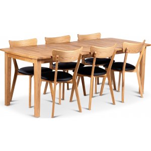 Table  manger Visby 160-210x90 cm avec 6 chaises Vxj