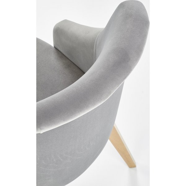 Chaise de salle  manger Catrin - Gris (Velours) / Bois