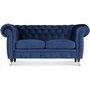 Sheffield Chesterfield 2-sits soffa - Bl (sammet)
