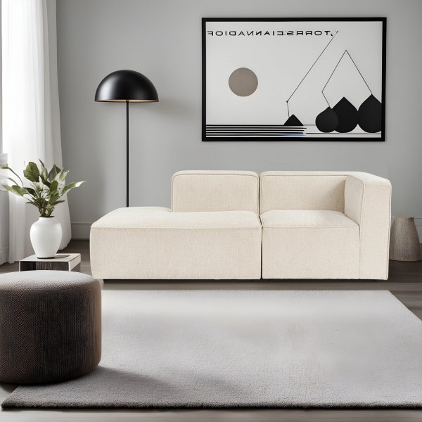 More 2-sits soffa med ppet avslut vnster - Cream