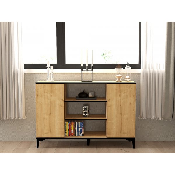 Buffet Ebin - Chêne saphir/noir Buffet Ebin - Chêne saphir/noir