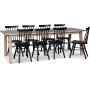 Saltsj matgrupp 240 cm inkl 8 st svarta Orust pinnstolar - Vitoljad ekfanr