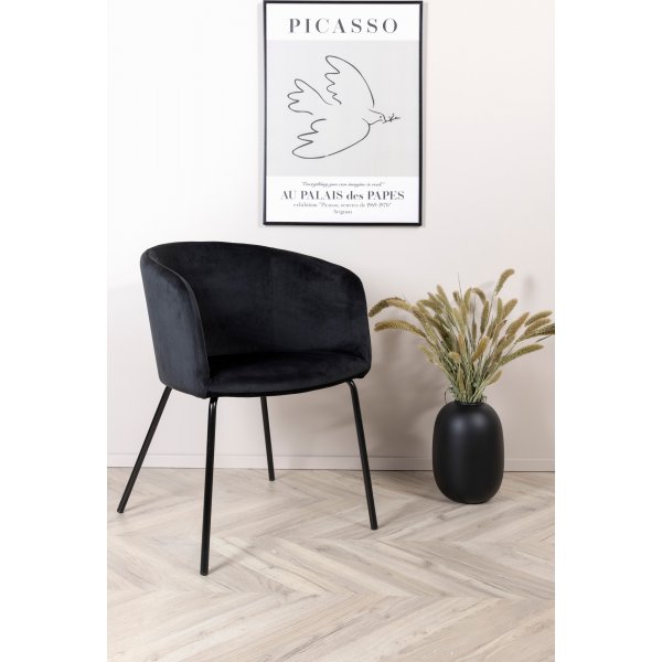 Tiber stol - Svart sammet Tiber stol - Svart sammet