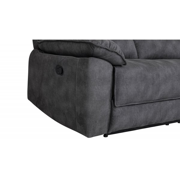Reclinersoffa 2-sits extra bred i grtt - 197 cm