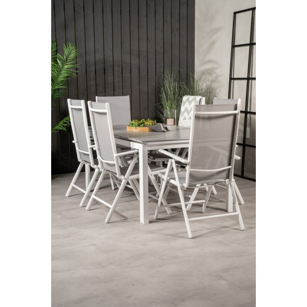 Levels utematgrupp med 6 st Break stolar - Grå/Vit Levels utematgrupp med 6 st Break stolar - Grå/Vit