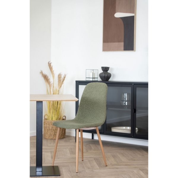 Chaise de salle à manger Stockholm - Bouclé vert foncé Chaise de salle à manger Stockholm - Bouclé vert foncé