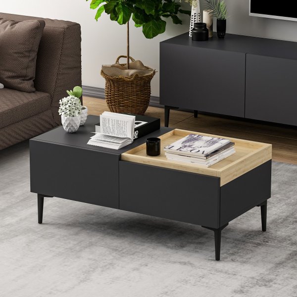 Table basse Mya Anthracite - 91,8 x 45 cm Table basse Mya Anthracite - 91,8 x 45 cm