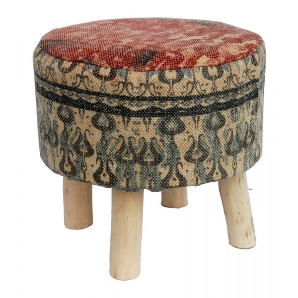 Sittpuff Travnik vintage - Rd/bl