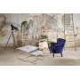 Stella Satsbord 75 x 75 cm - Vitt marmorerat glas / Kromat underrede