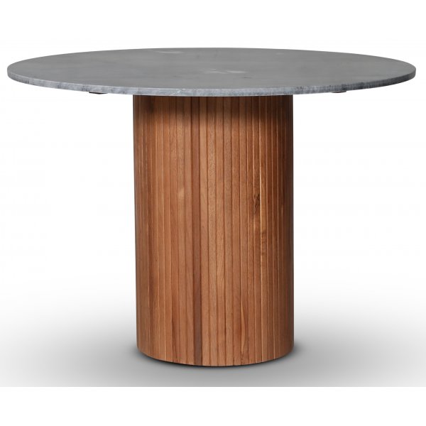 Decibel runt matbord 110 cm - Valnt / Gr Marmor