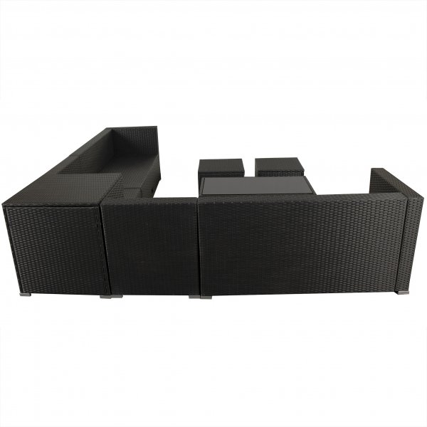 Loungegrupp Djursvik med Inbyggd f�rvaring - Svart konstrotting