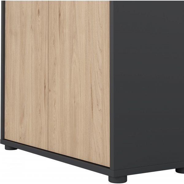 Bibliothèque basse avec portes Sign - Gris mat/hickory Bibliothèque basse avec portes Sign - Gris mat/hickory