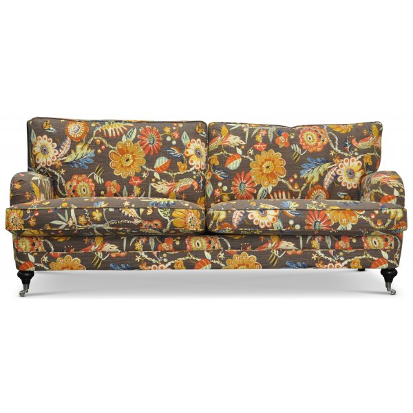 Savoy 3-sits soffa med blommigt tyg - Havanna Brun