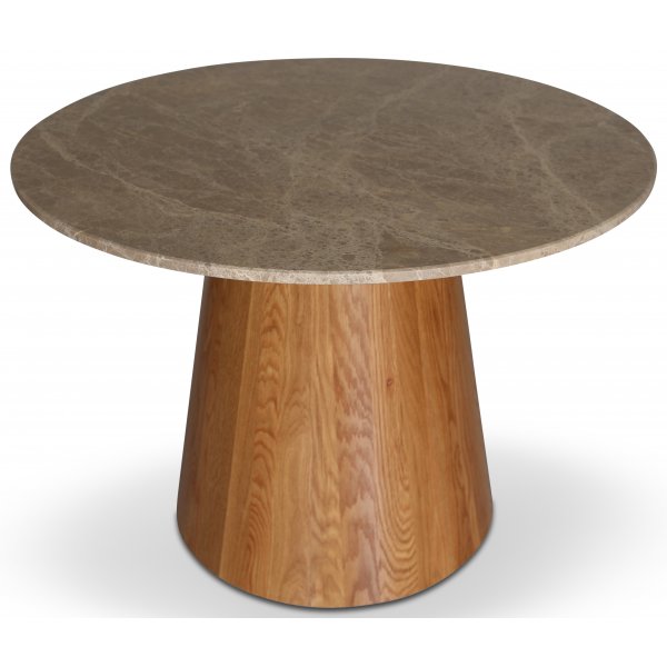 Table à manger en chêne huilé / marbre Empradore Ø105 cm Table à manger en chêne huilé / marbre Empradore Ø105 cm