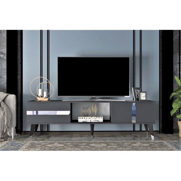 Vania TV-meubel - Antraciet/zilver Vania TV-meubel - Antraciet/zilver
