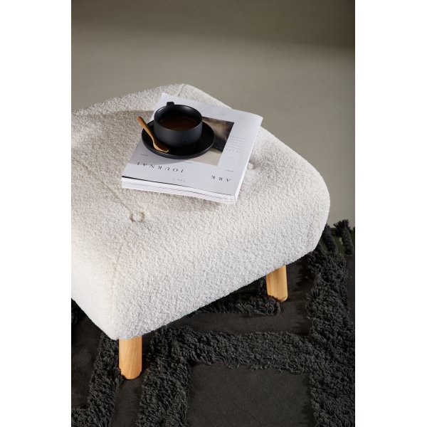 Salina sittpuff - Vit teddy Salina sittpuff - Vit teddy