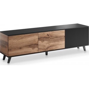 Banc multimdia Fate 180 cm - Chne Wotan/noir