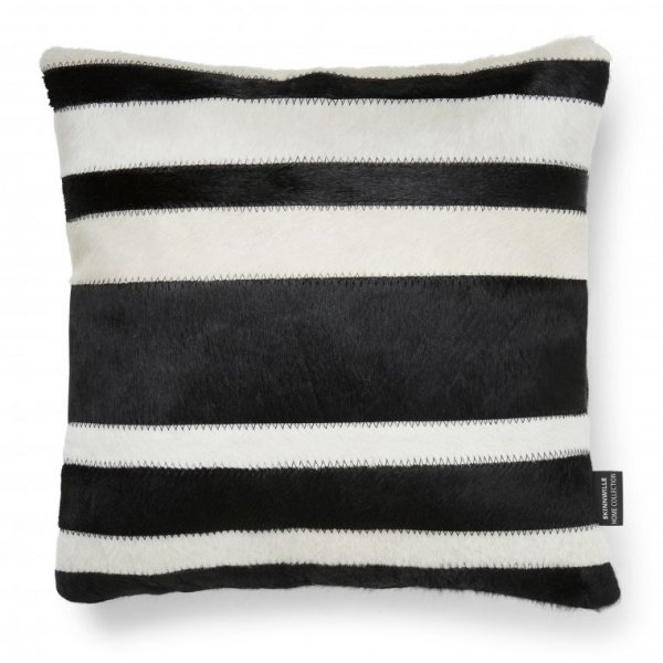 Stripy kuddfodral kohud Svart/vit