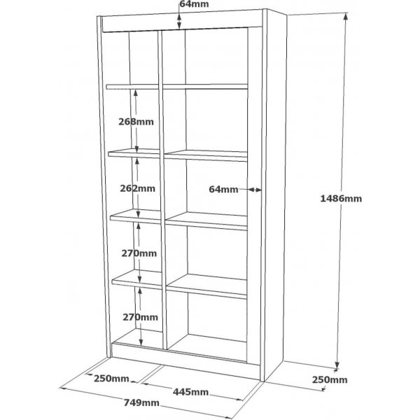 Luvio bokhylla 23 - Ek/silver
