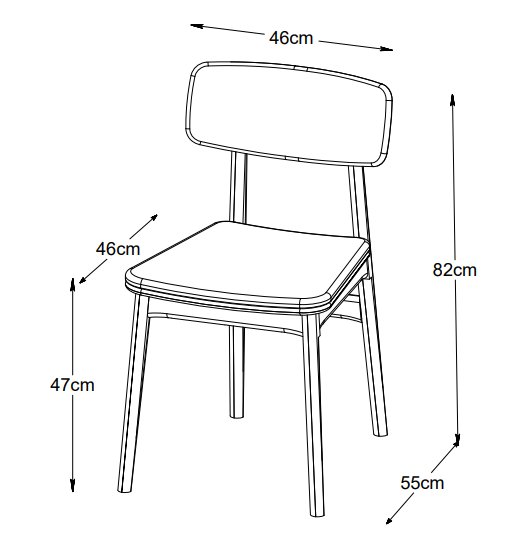 Chaise de salle à manger Kleppen en chêne huilé avec PU noir Chaise de salle à manger Kleppen en chêne huilé avec PU noir
