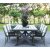 Groupe de restauration en plein air d\\\'Oxford; table grise 220 cm avec 6 chaises empilables Lincoln vert/beige