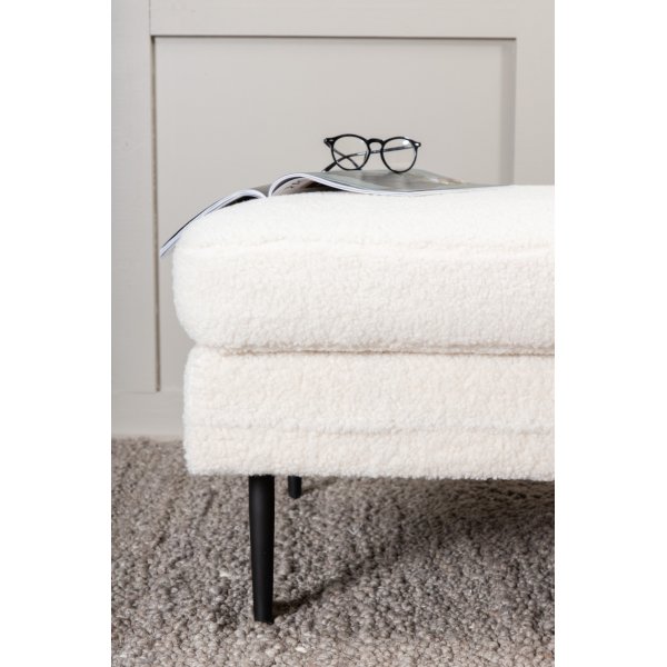 Savanna sittpuff - Vit teddy