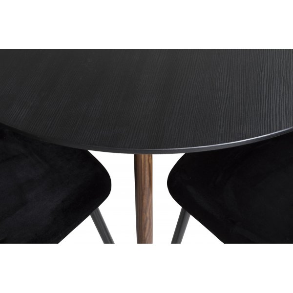 Table à manger Paradis 100 cm - Noir/noyer Table à manger Paradis 100 cm - Noir/noyer