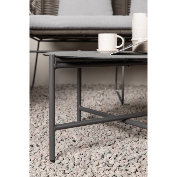 Groupe de canapés Davao - Gris foncé/marron Groupe de canapés Davao - Gris foncé/marron