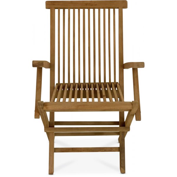 Utegrupp: 6 stolar och matbord 210 x 90 cm teak - Salt