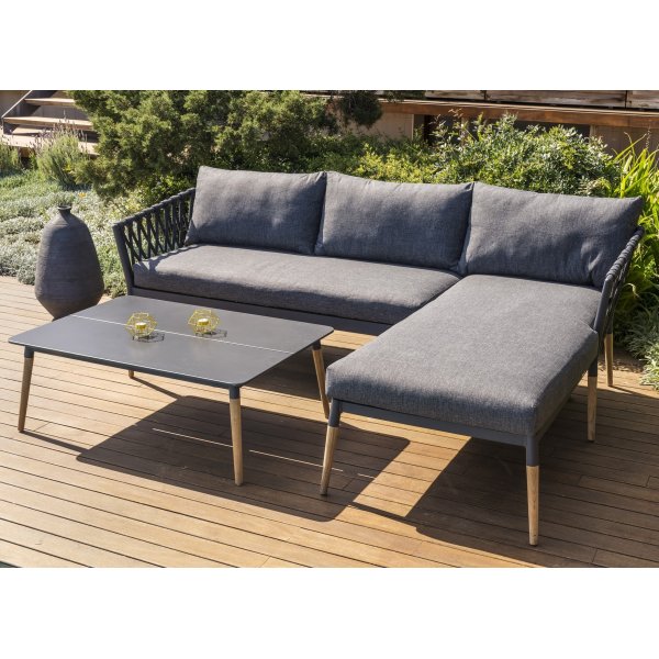 Ensemble de jardin d\\\'extérieur Lifestyle Garden, canapé-lit Ipanema avec table - Olefin gris Ensemble de jardin d\\\'extérieur Lifestyle Garden, canapé-lit Ipanema avec table - Olefin gris