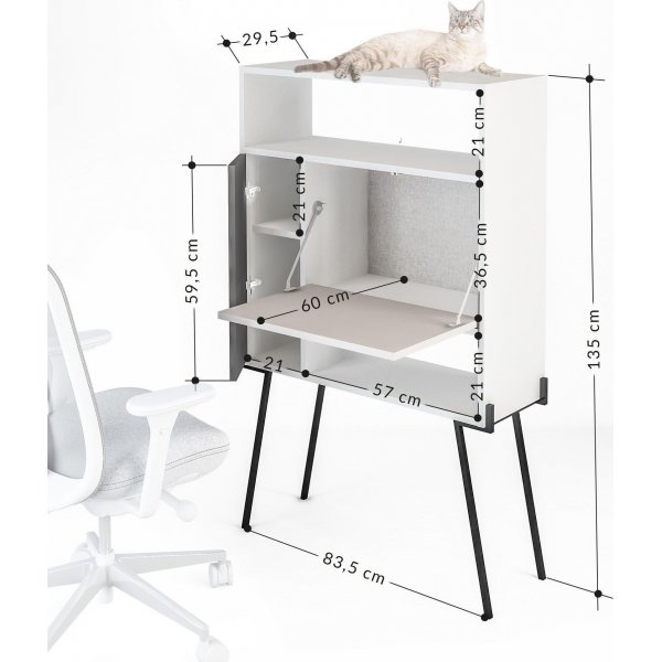 Tatti sk�p - Vit/ljus mocka/antracit