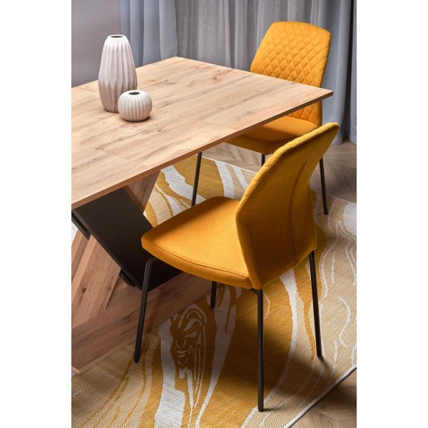 Table à manger River 130-175 cm - Chêne Wotan/noir Table à manger River 130-175 cm - Chêne Wotan/noir