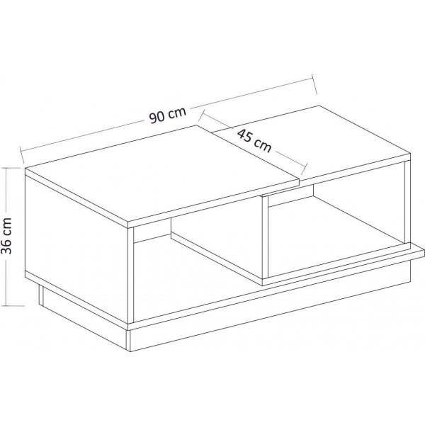 Concept soffbord 90 x 45 cm - Antracit/ek