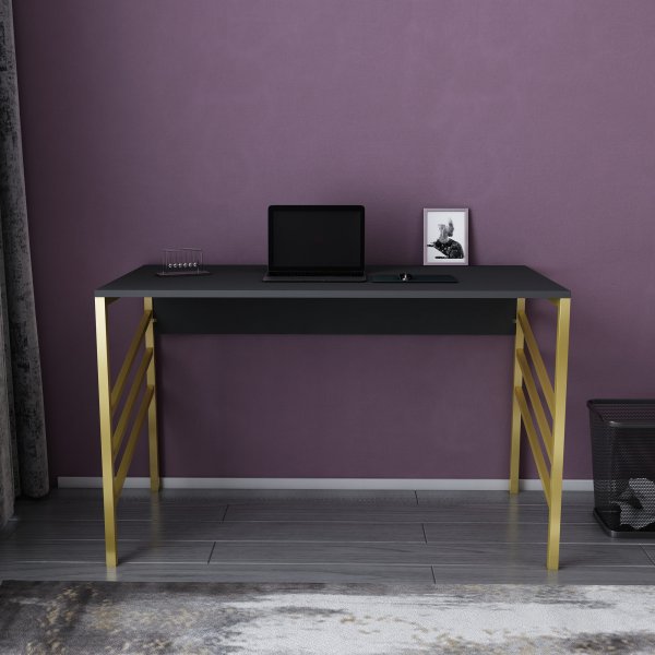 Bureau Joséphine 120 x 60 cm - Doré/anthracite Bureau Joséphine 120 x 60 cm - Doré/anthracite