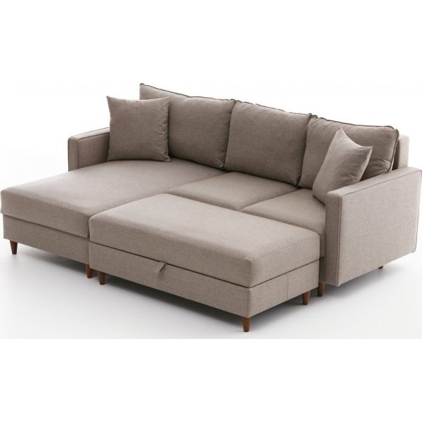 Canapé divan gauche Eca - Blanc crème Canapé divan gauche Eca - Blanc crème