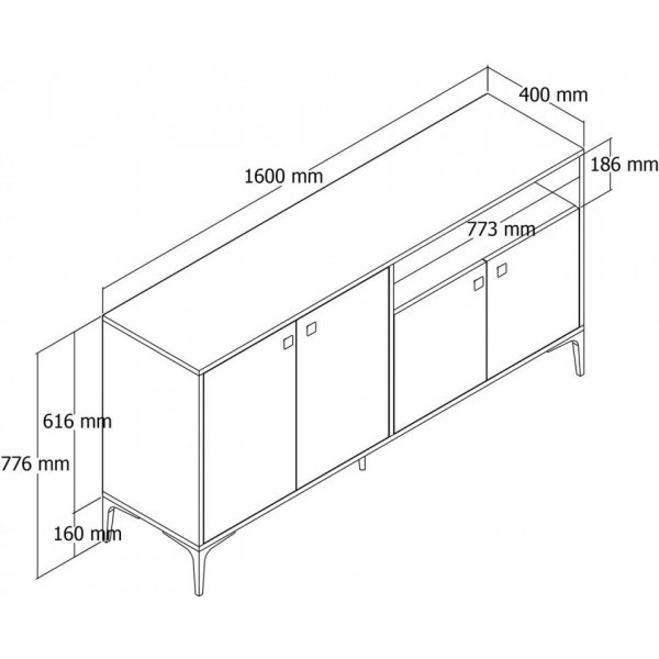 Buffet Artemis - Noyer/anthracite Buffet Artemis - Noyer/anthracite