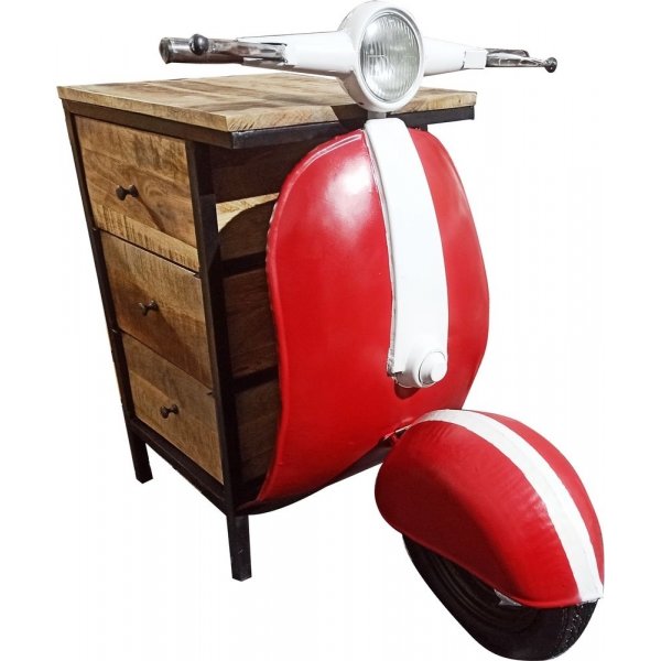 Vintage Vespa byr med ldor - Rd/vit