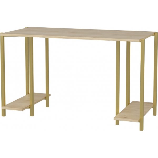 Academy skrivbord 125,2 x 60 cm - Guld/ek Academy skrivbord 125,2 x 60 cm - Guld/ek