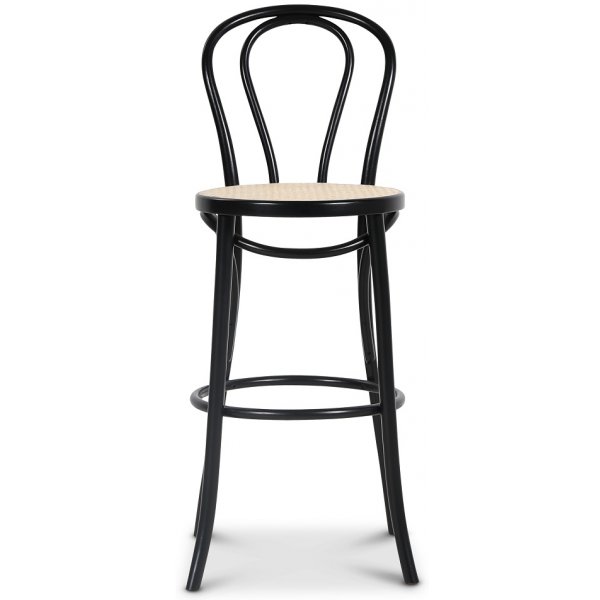 No 18 barstol med rottingsits - Svart No 18 barstol med rottingsits - Svart