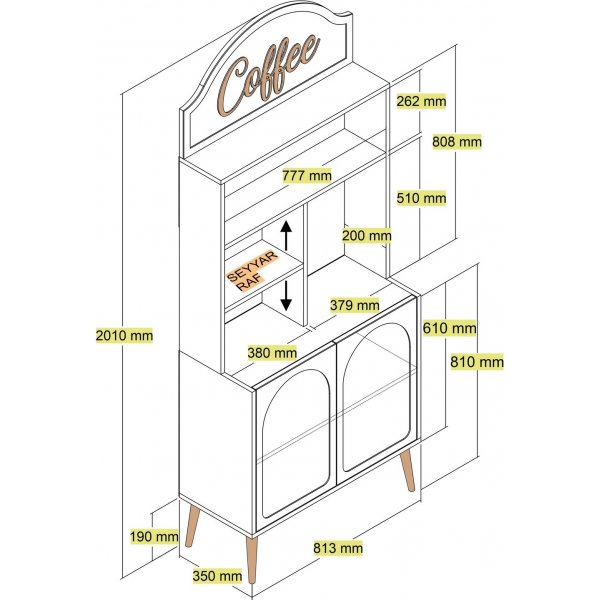 Lyon kksskp 80 cm - Mocka/guld