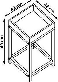 Table d'appoint Amery 42 x 42 cm - Chêne/noir Table d'appoint Amery 42 x 42 cm - Chêne/noir