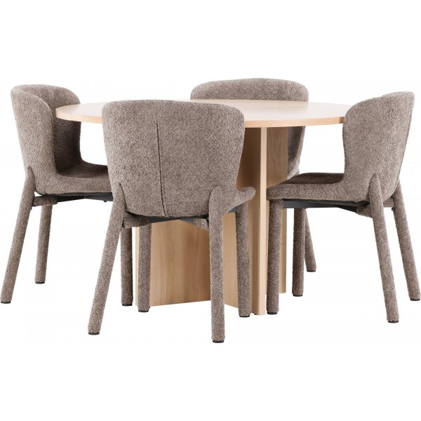 Matbord Strada med 4 st Astoria stolar - Brun/whitewash + 3.00 x Möbeltassar Matbord Strada med 4 st Astoria stolar - Brun/whitewash + 3.00 x Möbeltassar