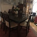 Kundbild Margaret 3 stol - mörk valnöt/beige: De är jättefina, nätta och...