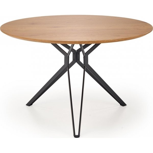 Table à manger ronde Dwain Ø120 cm - Chêne/noir Table à manger ronde Dwain Ø120 cm - Chêne/noir