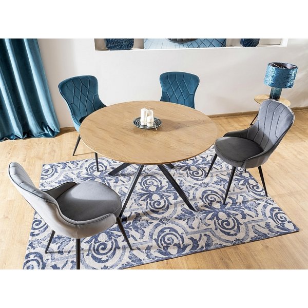 Chaise de salle à manger Lotus - Velours turquoise Chaise de salle à manger Lotus - Velours turquoise