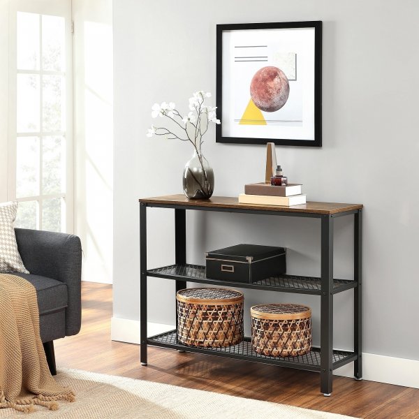 Lasse consoletafel 101,5 x 35 cm - Bruin/zwart