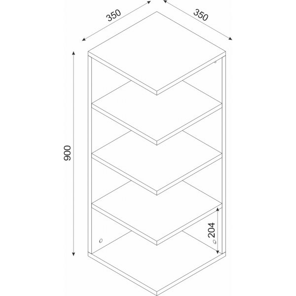 Vitale bokhylla - Antracit